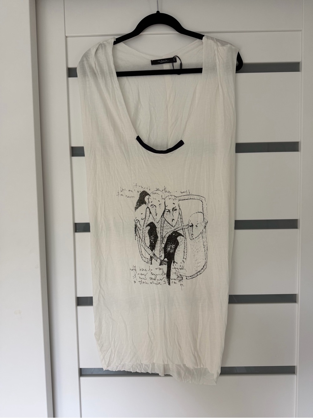 Lightweight White Women’s Swim Coverup with Graphic Print